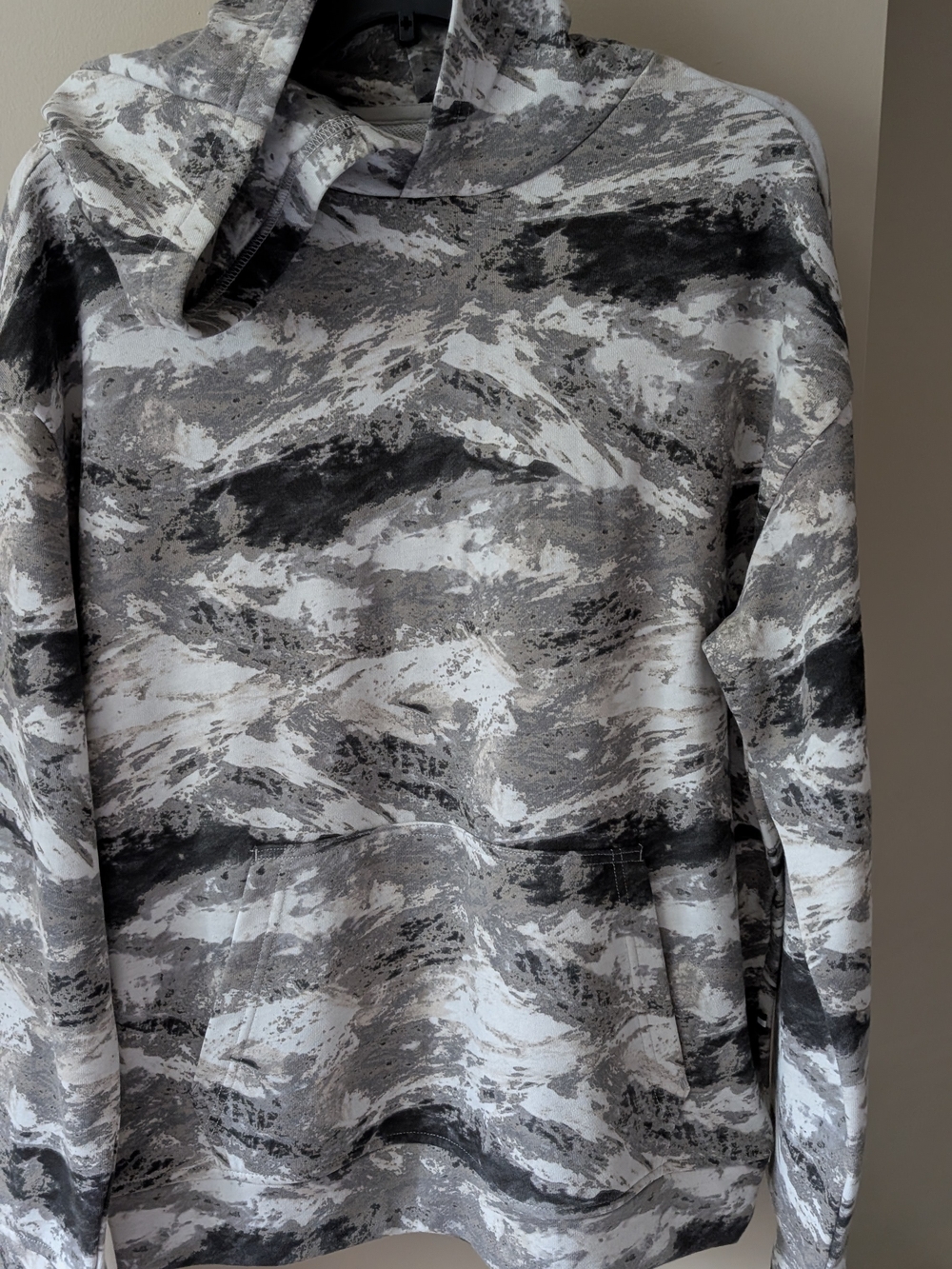Camo Hoodie Men's Or Women Gray & White Camouflage Print Hoodie